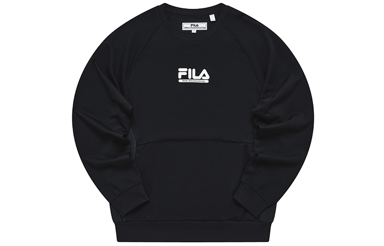 FILA White Mountaineering Logo Oversized Knit Pullover Sweatshirt Black T11M237209F-BK