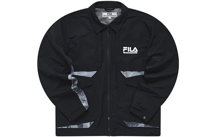 FILA White Mountaineering Patchwork Outdoor Logo Jacket - Deep Black T11M237704F-BK