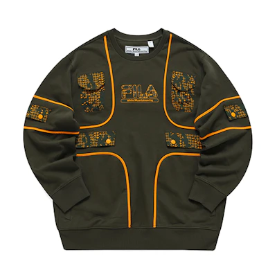 FILA White Mountaineering Pullover Sweatshirt Men’s Dark Green T11M147201F-GN
