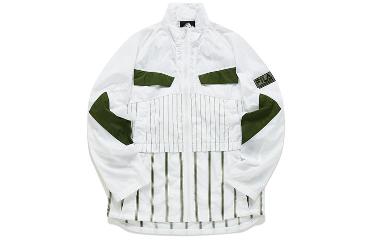 FILA White Mountaineering Retro Striped Track Jacket - White T11M137701F-WT