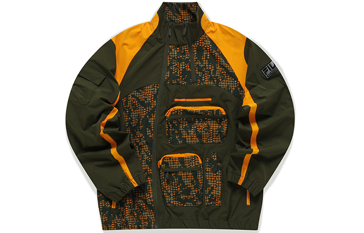 FILA White Mountaineering Retro Track Jacket Dark Green Logo Design T11M147701F-GN