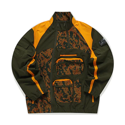 FILA White Mountaineering Retro Track Jacket Dark Green Logo Design T11M147701F-GN