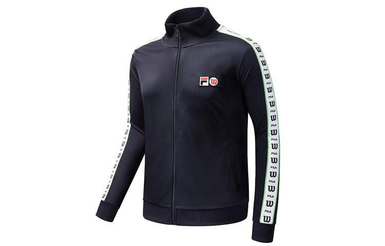 FILA Wilson Black Knit Slim-Fit Track Jacket Collaboration A11M033501-NV