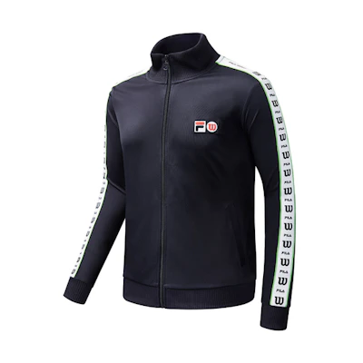 FILA Wilson Black Knit Slim-Fit Track Jacket Collaboration A11M033501-NV