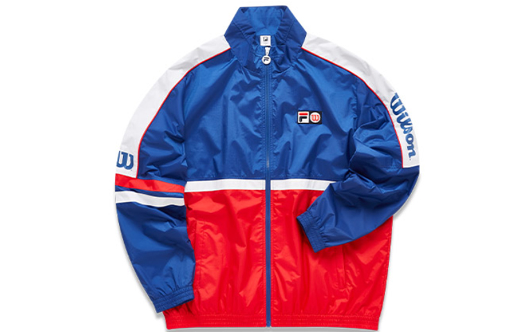FILA Wilson Color-Block Tennis Retro Jacket Santorini Blue A11M033702F-RB