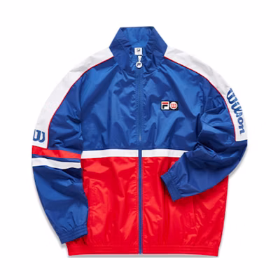 FILA Wilson Color-Block Tennis Retro Jacket Santorini Blue A11M033702F-RB