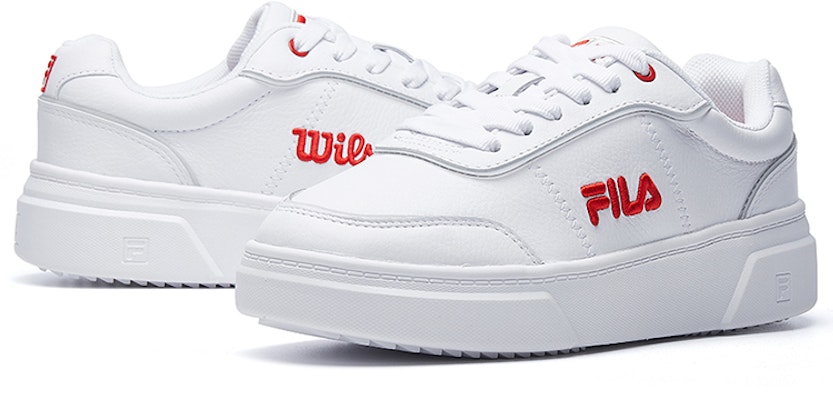 FILA x Wilson Court 低帮鞋 '白红款' F12M031302FFW Shop FILA x Wilson Court 低帮鞋 '白红款' F12M031302FFW