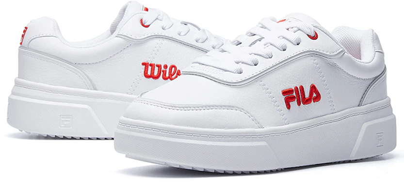 FILA x Wilson Court Low ''Blanc Rouge'' F12M031302FFW Shop FILA x Wilson Court Low ''Blanc Rouge'' F12M031302FFW