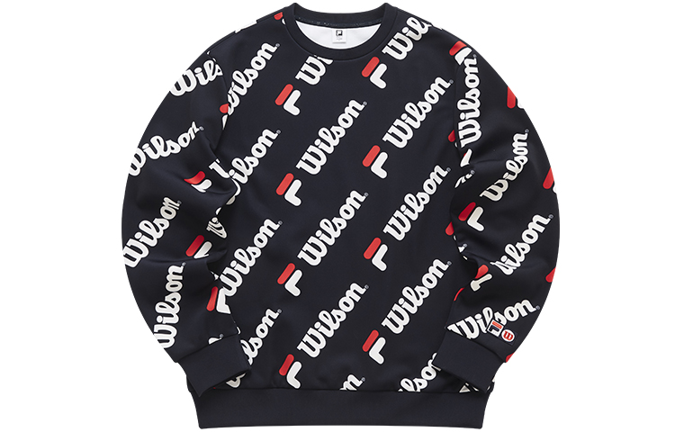FILA Wilson Logo Fleece Pullover Sweatshirt Blue A11M043224F-NV
