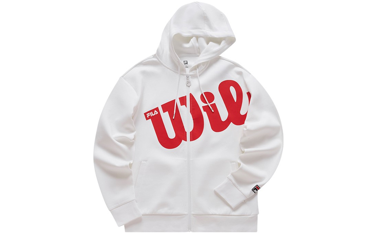 FILA Wilson Printed Loose Fit Knit Jacket Jade White A11M033502F-WT