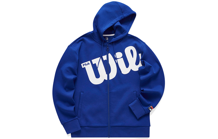 FILA Wilson Santorini Blue Printed Knit Track Jacket A11M033502F-RB