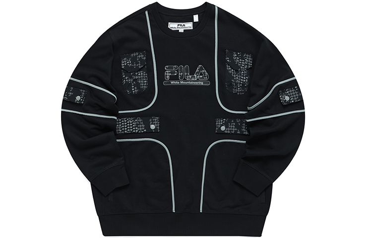 FILA WM Baishan Pullover Multi-Pocket Crewneck Sweatshirt Black () T11M147201F-BK