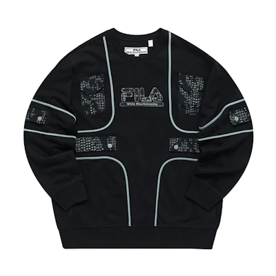 FILA WM Baishan Pullover Multi-Pocket Crewneck Sweatshirt Black () T11M147201F-BK