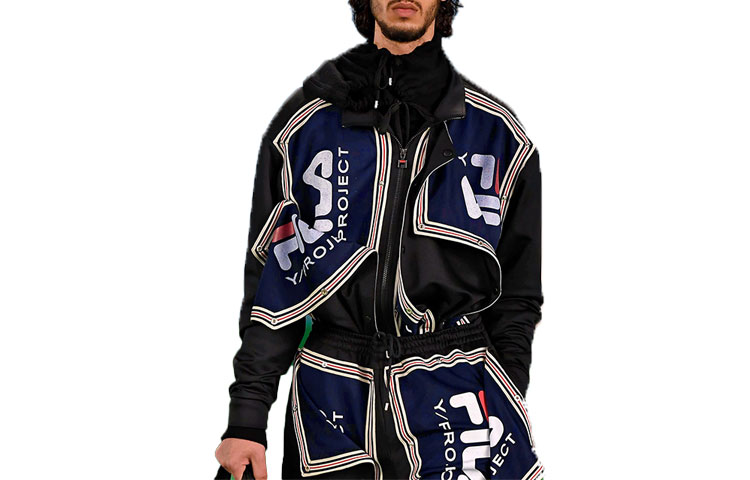 FILA Y/Project Retro Zip Letter Print Jacket Black Unisex F71U225501F-BK