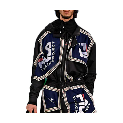 FILA Y/Project Retro Zip Letter Print Jacket Black Unisex F71U225501F-BK