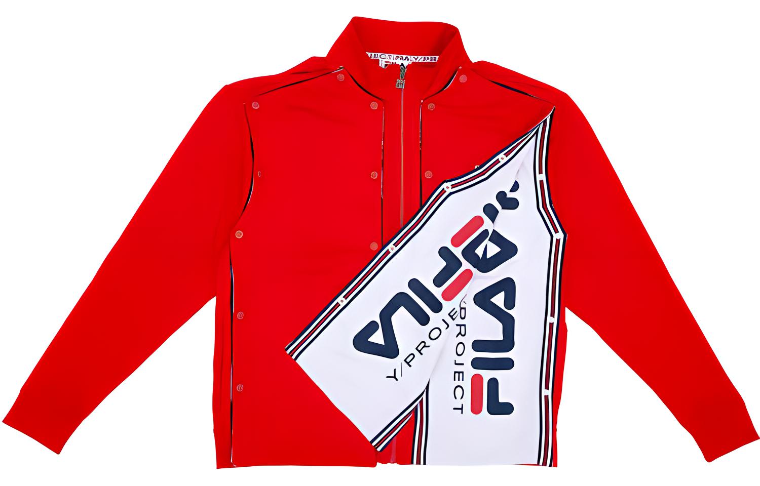 FILA Y/Project Zip Knit Jacket Red - Letter Print Unisex Outerwear F71U225501F-RD