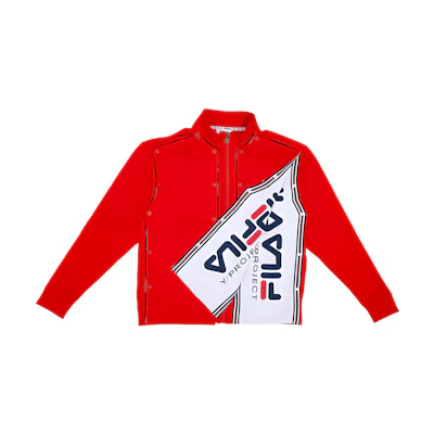 FILA Y/Project Zip Knit Jacket Red - Letter Print Unisex Outerwear F71U225501F-RD