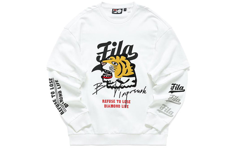 FILA Year of the Tiger Printed Loose Pullover Sweatshirt White () T11M212209FWT