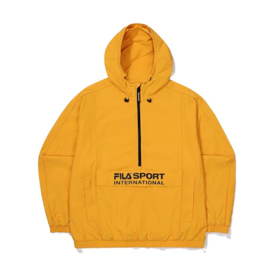 FILA Yellow Half-Zip Hoodie Jacket with Logo Print FS2JKF1132X-GDY