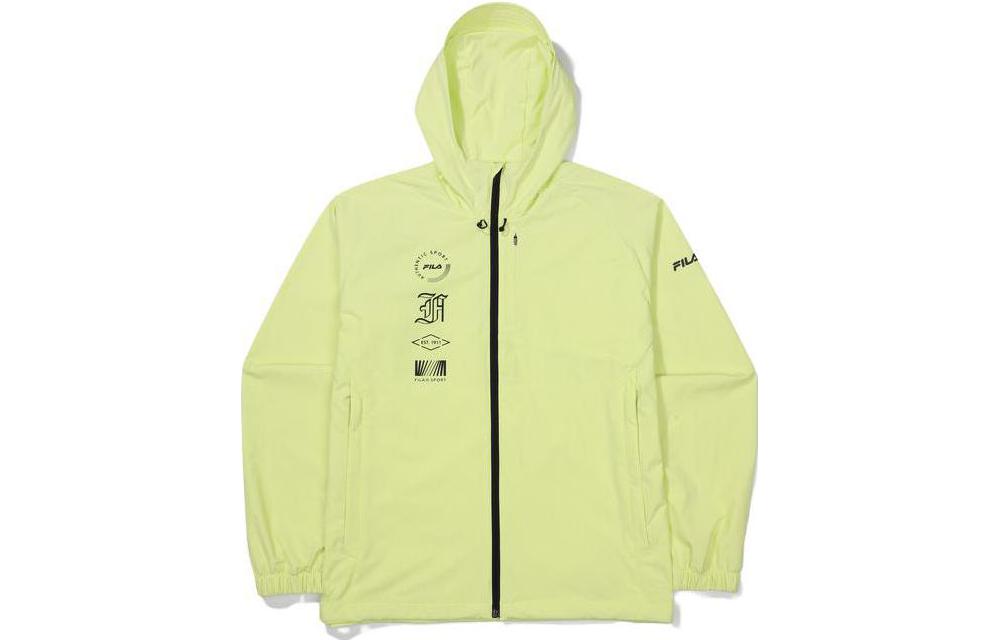 FILA Yellow Hooded Jacket with Letter Print Long Sleeves FS2JKF3203M-LEN