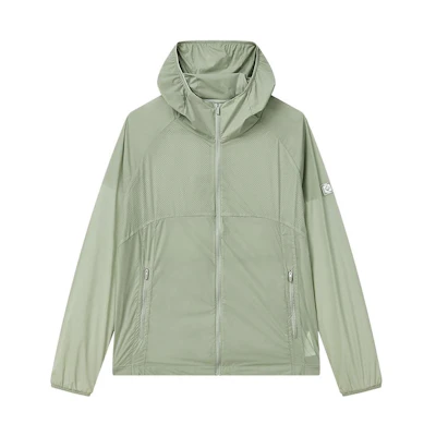 FILA Zip-Up Hooded Woven Jacket Blue Gray Green F11M227702FLG