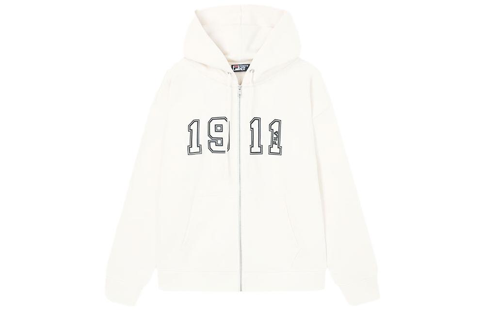 FILA Zip-Up Hoodie Jacket Unisex White F11U339501F-IV