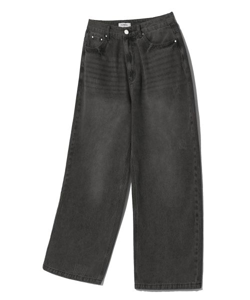Order FILLUMINATE 做旧洗水牛仔裤 - 黑色 Damage Washed Denim Pants-bk