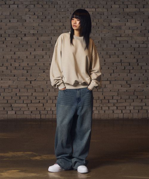 Sizing FILLUMINATE 做旧洗水牛仔裤 - 黑色 Damage Washed Denim Pants-bk