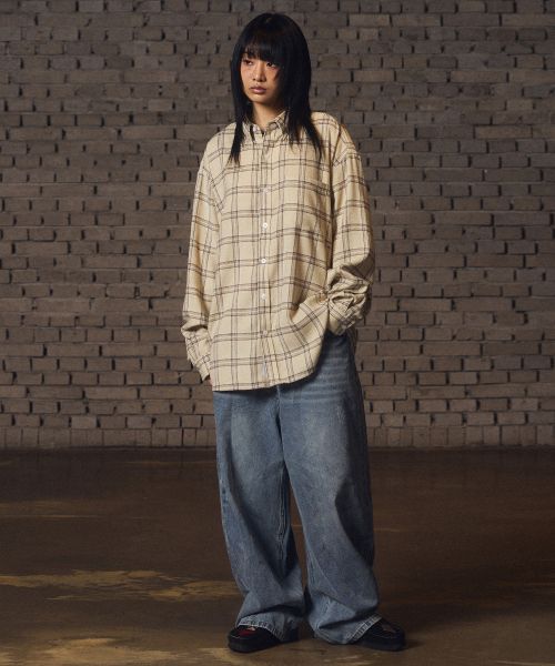 Cheap FILLUMINATE 做旧洗水牛仔裤 - 黑色 Damage Washed Denim Pants-bk