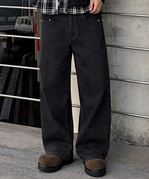 Filluminate Distressed Washed Denim Pants - Low Black FBFSUDP003WB