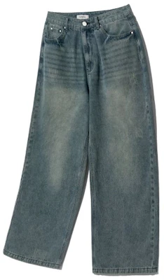 FILLUMINATE 做旧水洗牛仔裤 - 中蓝色 Damage Washed Denim Pants-mb Order FILLUMINATE 做旧水洗牛仔裤 - 中蓝色 Damage Washed Denim Pants-mb