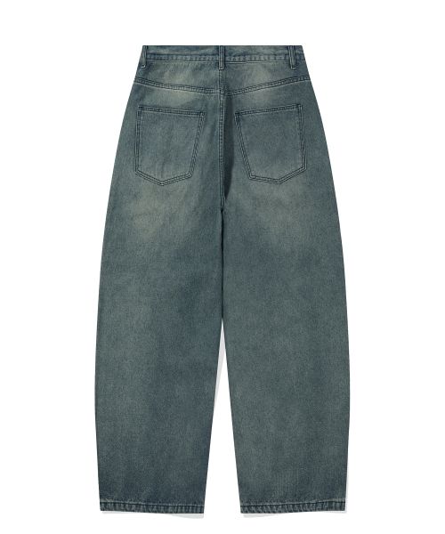 Shop FILLUMINATE 做旧水洗牛仔裤 - 中蓝色 Damage Washed Denim Pants-mb