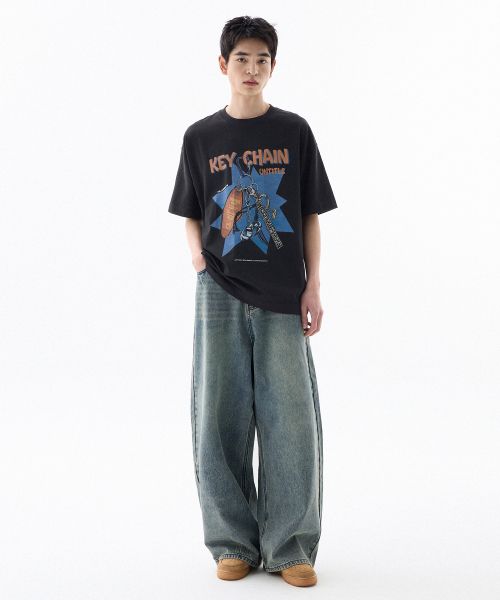 Purchase FILLUMINATE 做旧水洗牛仔裤 - 中蓝色 Damage Washed Denim Pants-mb