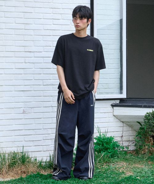 Shop FILLUMINATE Nylon Two Tuck Track Pants - Navy FBFCUPT001NY