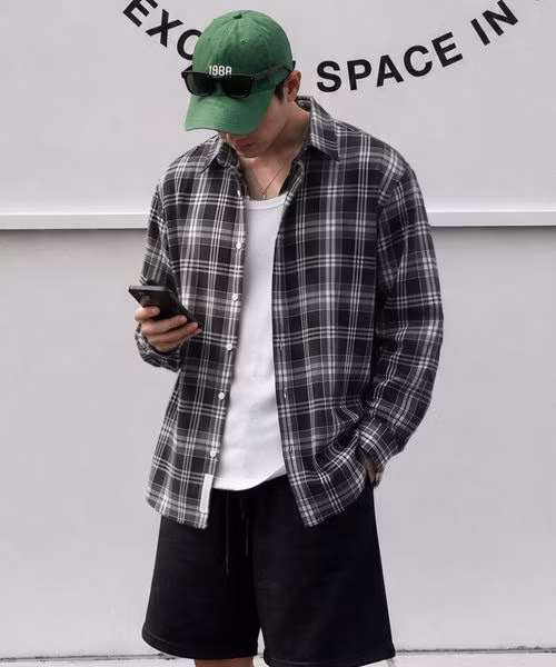 filluminate-oversized-forest-check-shirt-black-overfit-forest-check-shirt-bk
