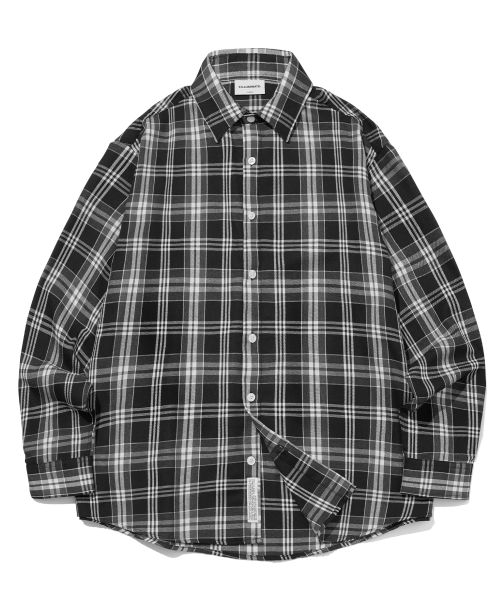 Order FILLUMINATE Oversized Forest Check Shirt - Black Overfit Forest Check Shirt-bk