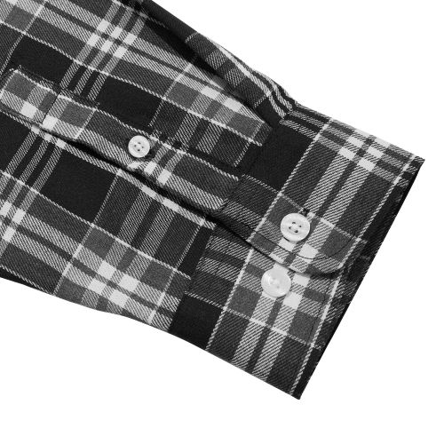 Details for FILLUMINATE Oversized Forest Check Shirt - Black Overfit Forest Check Shirt-bk