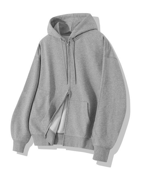 FILLUMINATE Two-Way Essential Hoodie Zip-Up - Gray Two-Way Essential Hood Zip-Up-Gr
