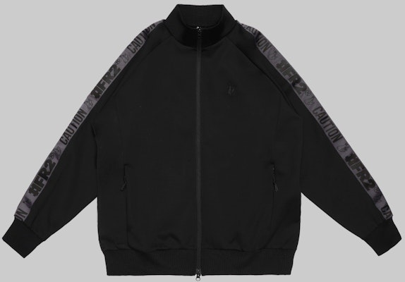 FR2 Line Jersey CAUTION Logo Track Jacket Black Buy FR2 Line Jersey CAUTION Logo Track Jacket Black