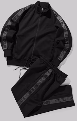 FR2 Line Jersey CAUTION Logo Track Jacket Black Lookbook FR2 Line Jersey CAUTION Logo Track Jacket Black