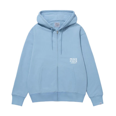 Fragment Design FW22 Peace Piece Blue Hoodie - Letter Logo Japanese Streetwear PPA22011-BLUE