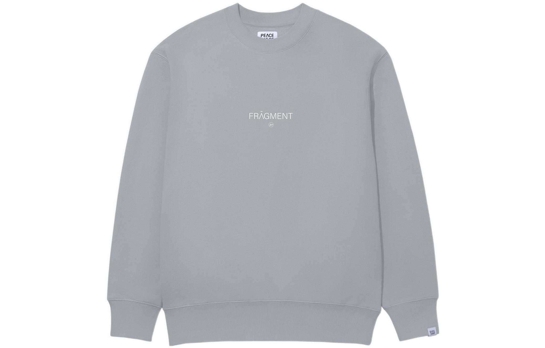 Fragment Design FW22 Peace Piece Crewneck Sweatshirt Grey Streetwear Pullover PPA22008-GREY
