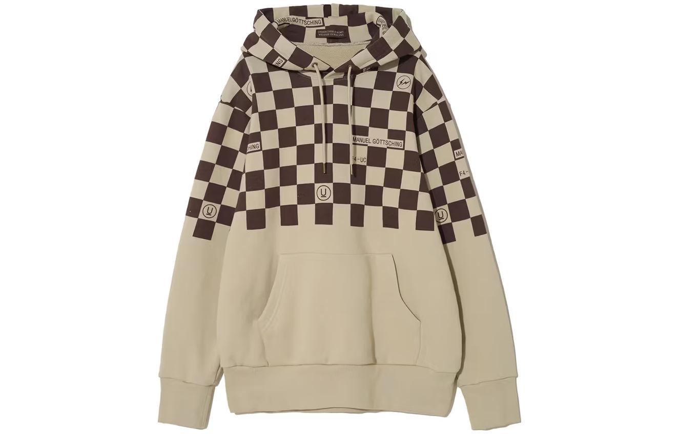 Fragment Design FW23 Checkered Drawstring Hoodie Unisex Grey UC2C9811-1