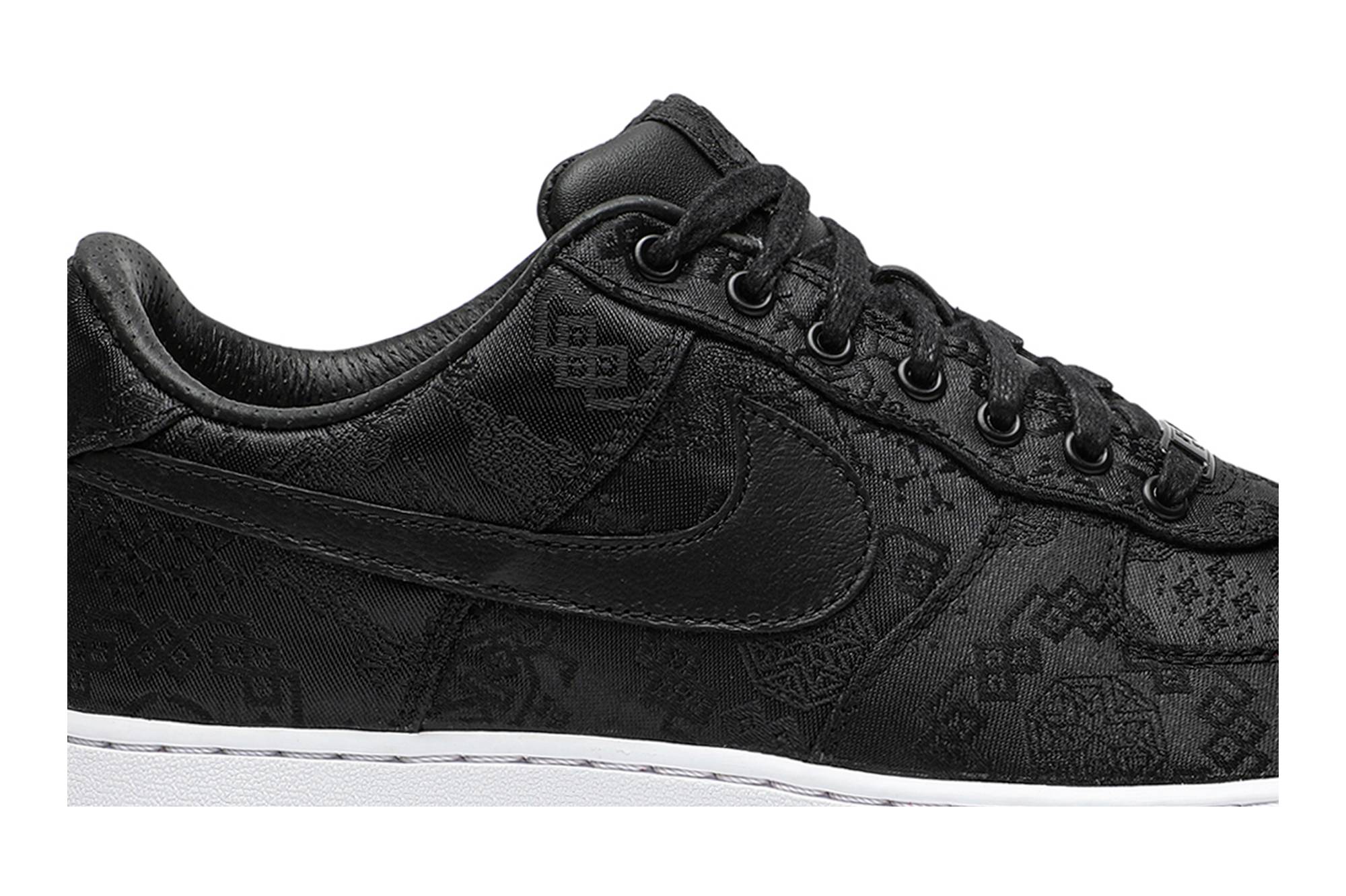 Fragment Design x CLOT x Nike Air Force 1 'Black Silk' [also worn by Jay Chou] CZ3986-001 - Image 2