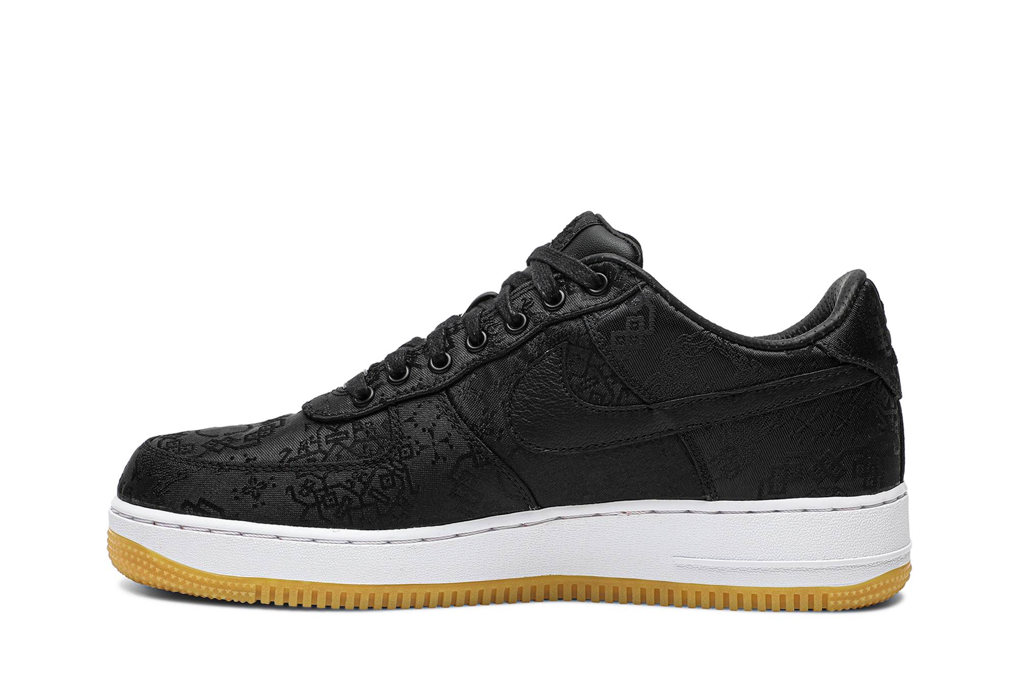 Fragment Design x CLOT x Nike Air Force 1 'Black Silk' [also worn by Jay Chou] CZ3986-001 - Image 3