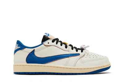 Fragment Design x Travis Scott x Air Jordan Air 1 Retro Low OG SP 'Sail Military Blue'