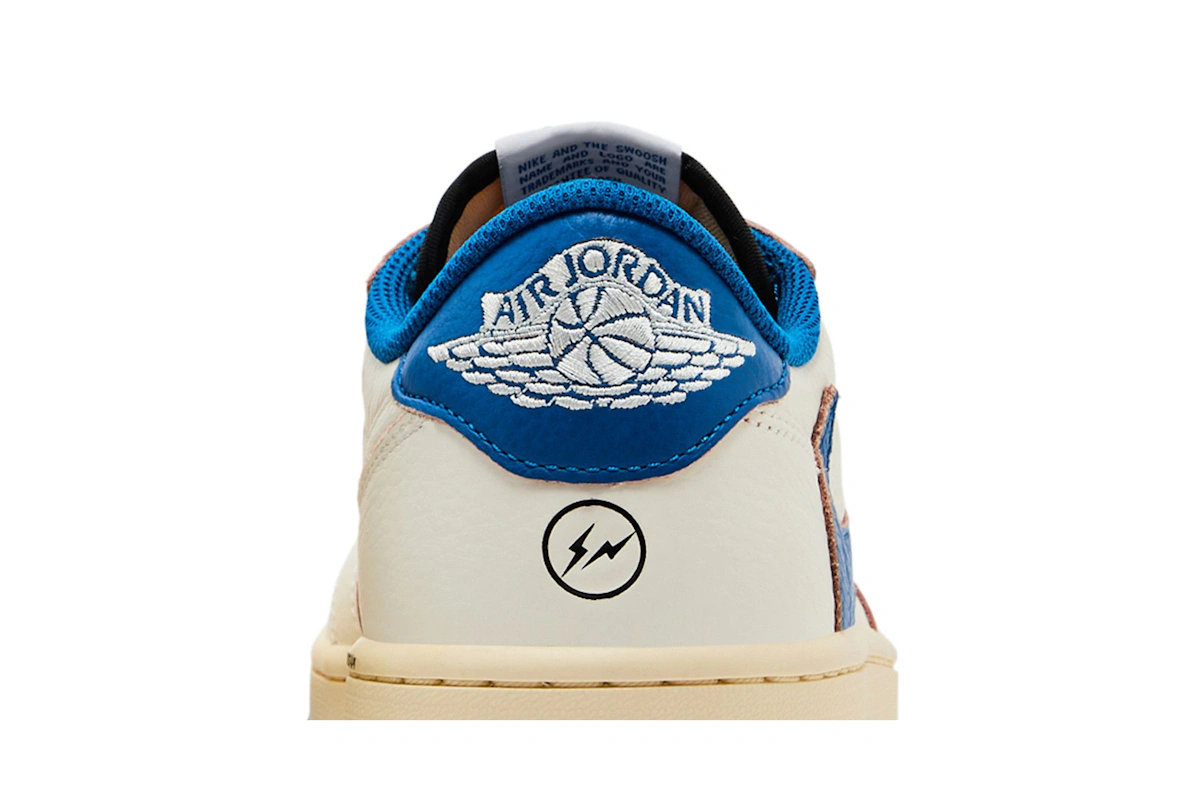 Fragment Design x Travis Scott x Air Jordan Air 1 Retro Low OG SP 'Sail Military Blue'