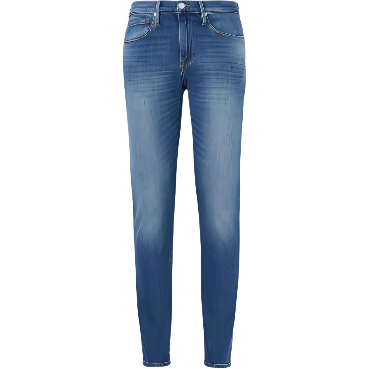FRAME Mid-Rise Tapered Blue Washed Denim Jeans for Men JVM1670827710619