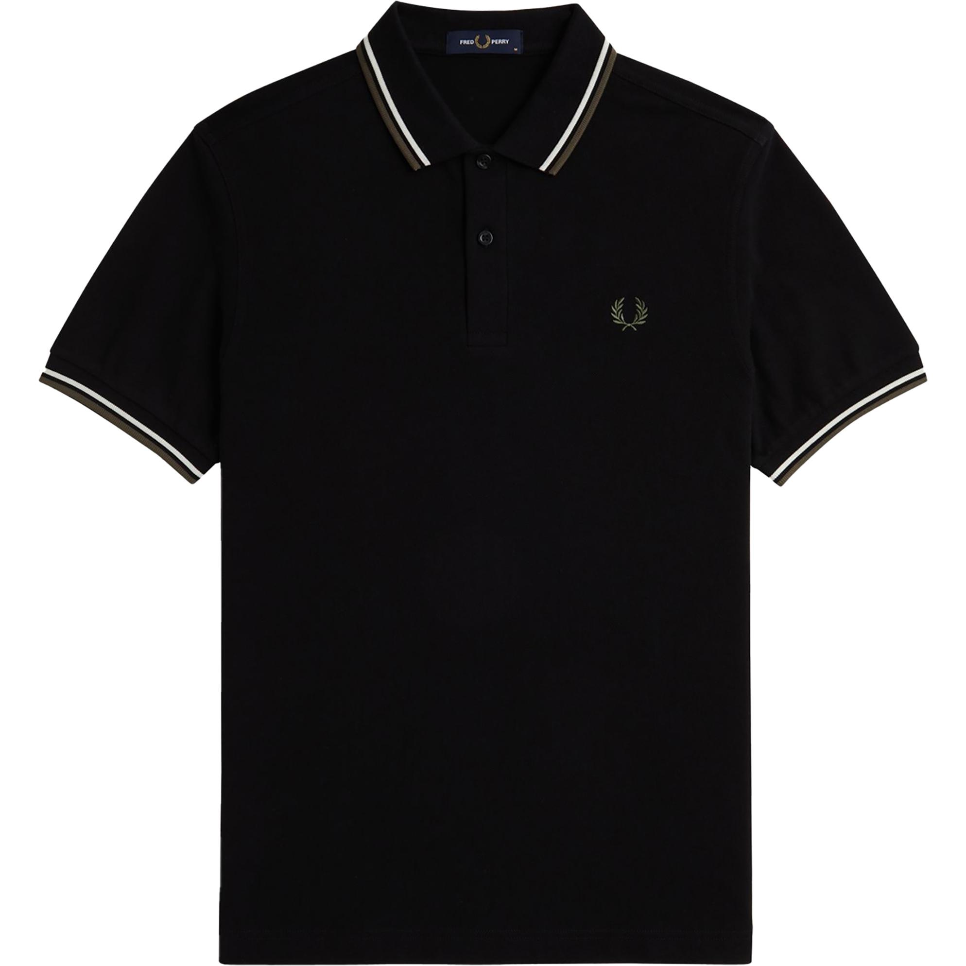 FRED PERRY Black Casual Classic Short-Sleeve Polo Shirt. M3600-W54