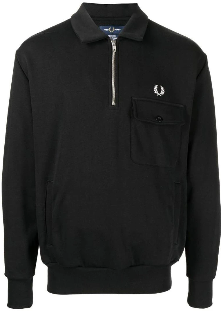 fred-perry-black-half-zip-pullover-sweatshirt-with-plain-design-m3835